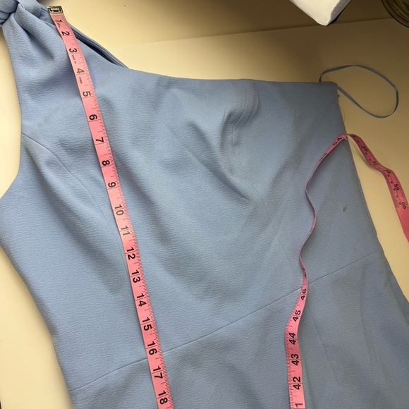 Dress the Population Tiffany Dress Womens Large Sky Blue One Shoulder Bow NWT - Picture 10 of 11